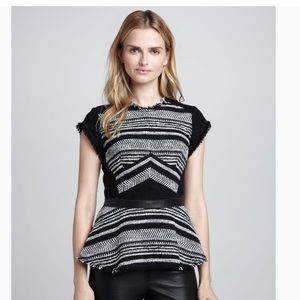 REBECCA TAYLOR tweed peplum top